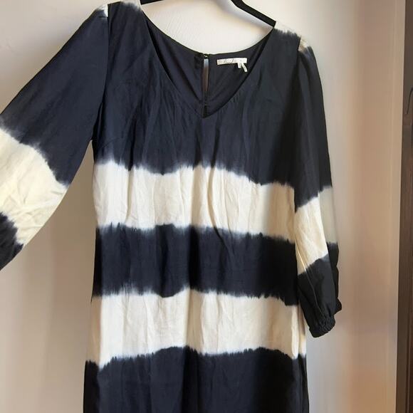 ANTHROPOLOGIE Floreat Indigo Inkwash Shift Long Sleeve Tunic Dress French Sz 4 - Picture 5 of 11